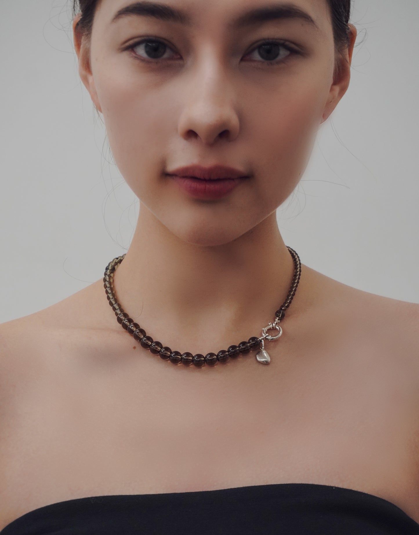 MIXED SMOKY QUARTZ NECKLACE