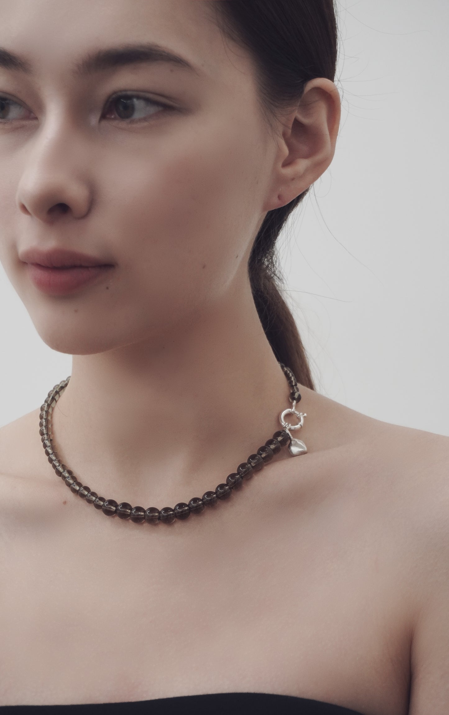 MIXED SMOKY QUARTZ NECKLACE