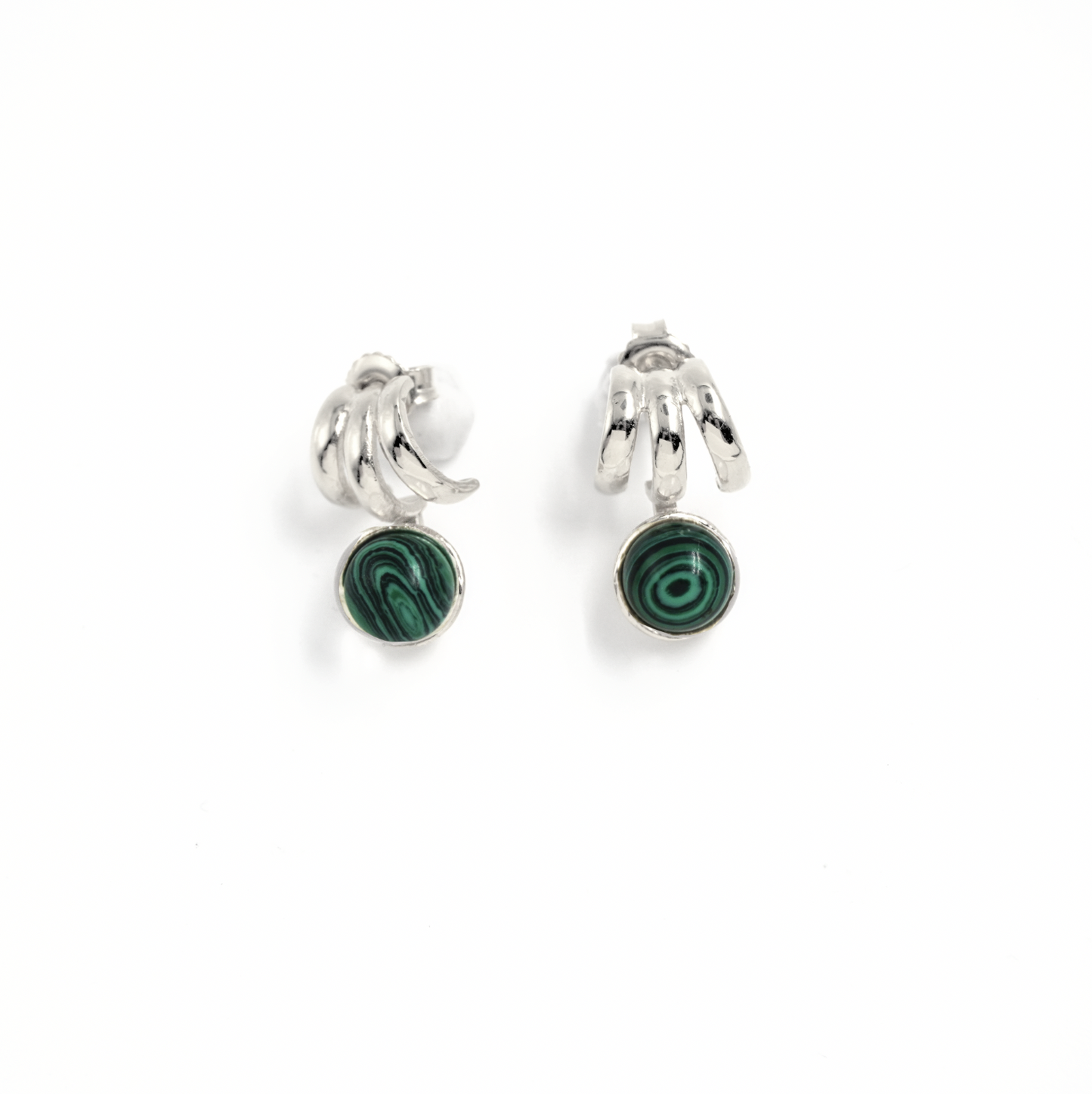 MALACHITE EARRINGS in Silver