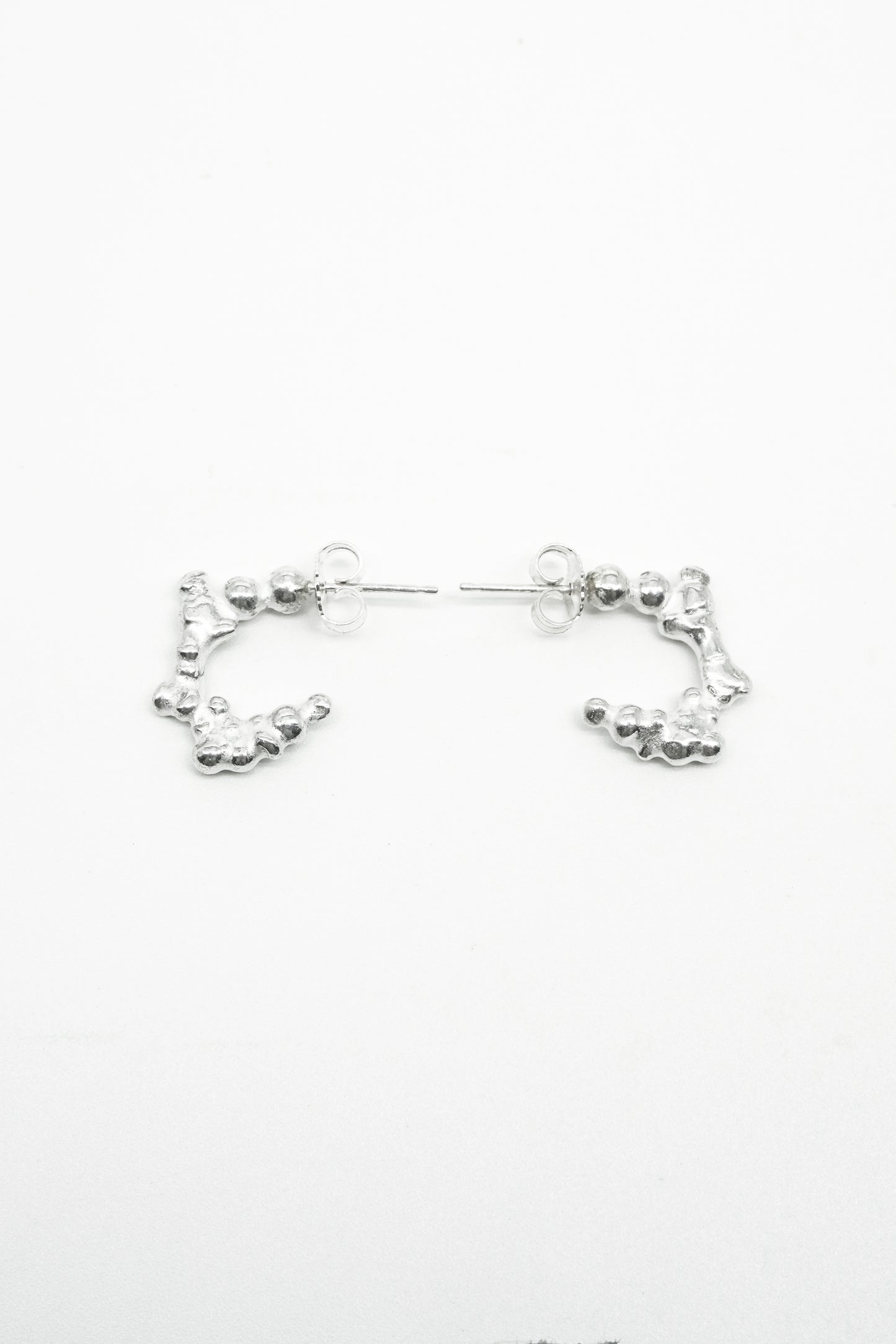 MELTED 2.0 Mini LOOP EARRINGS in Silver