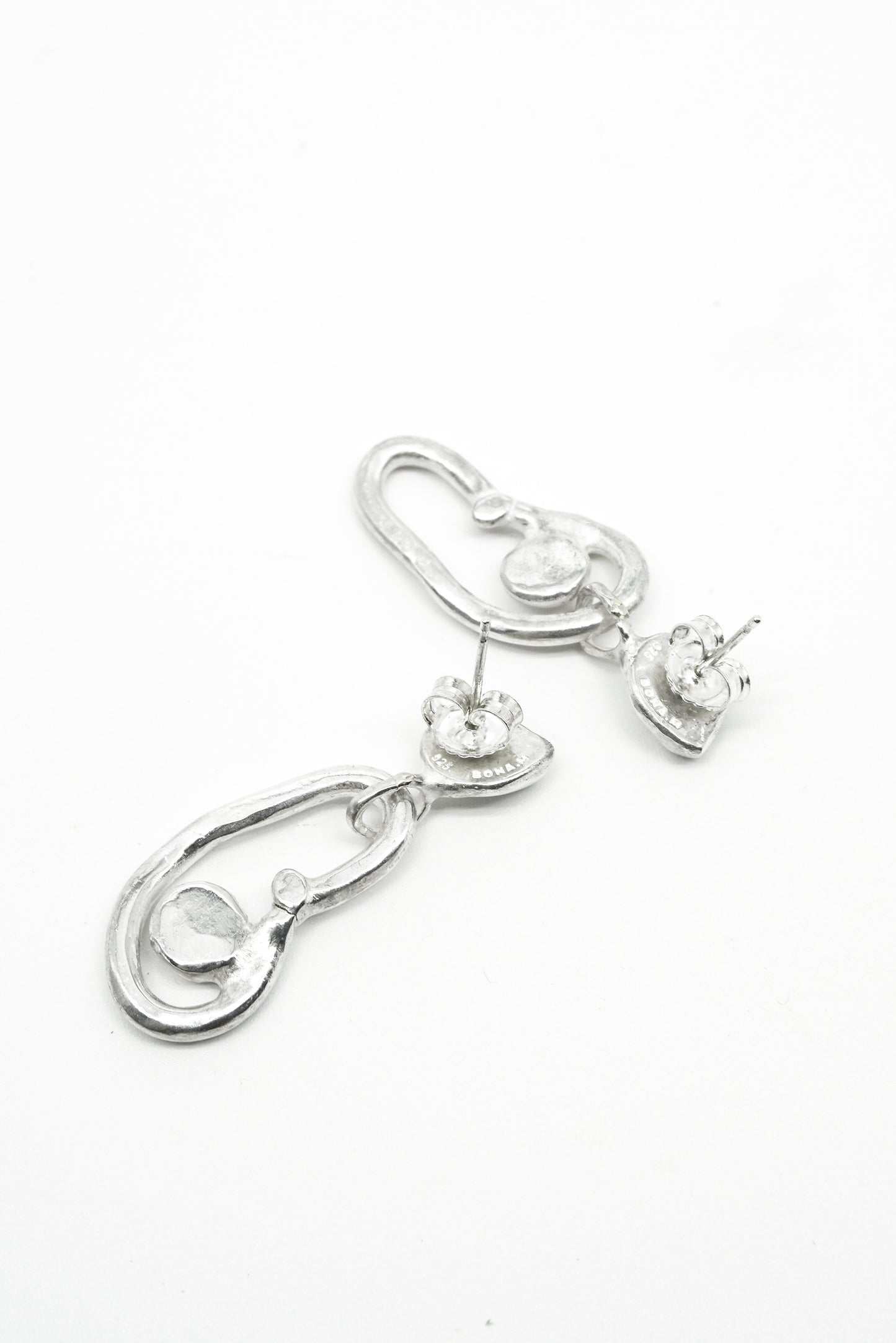 SCULPTURAL DROP EARRINGS in Silver